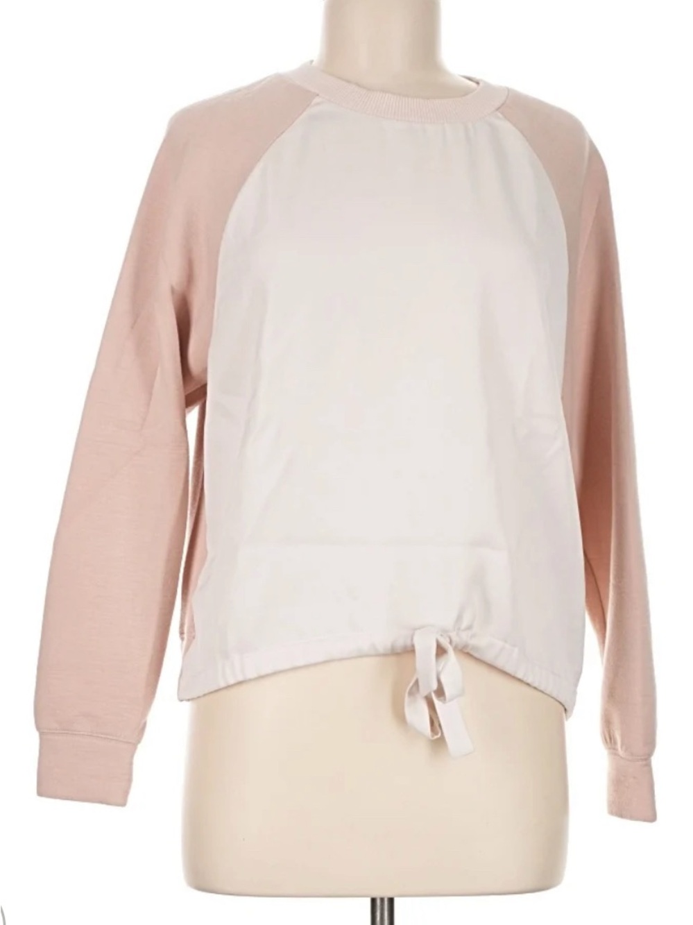 Club Monaco Pale Pink and Blush Raglan Drawstring Pullover
